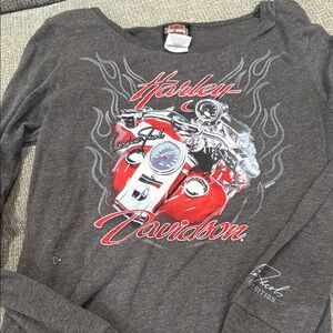 Harley-Davidson Charcoal and Red Graphic Tee